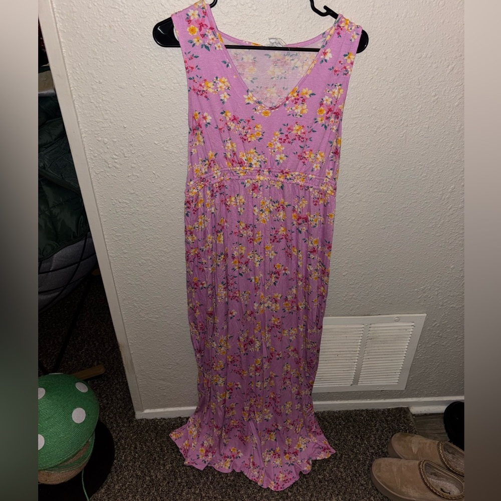 Olive & Oak Pink Floral Sleeveless Dress XL